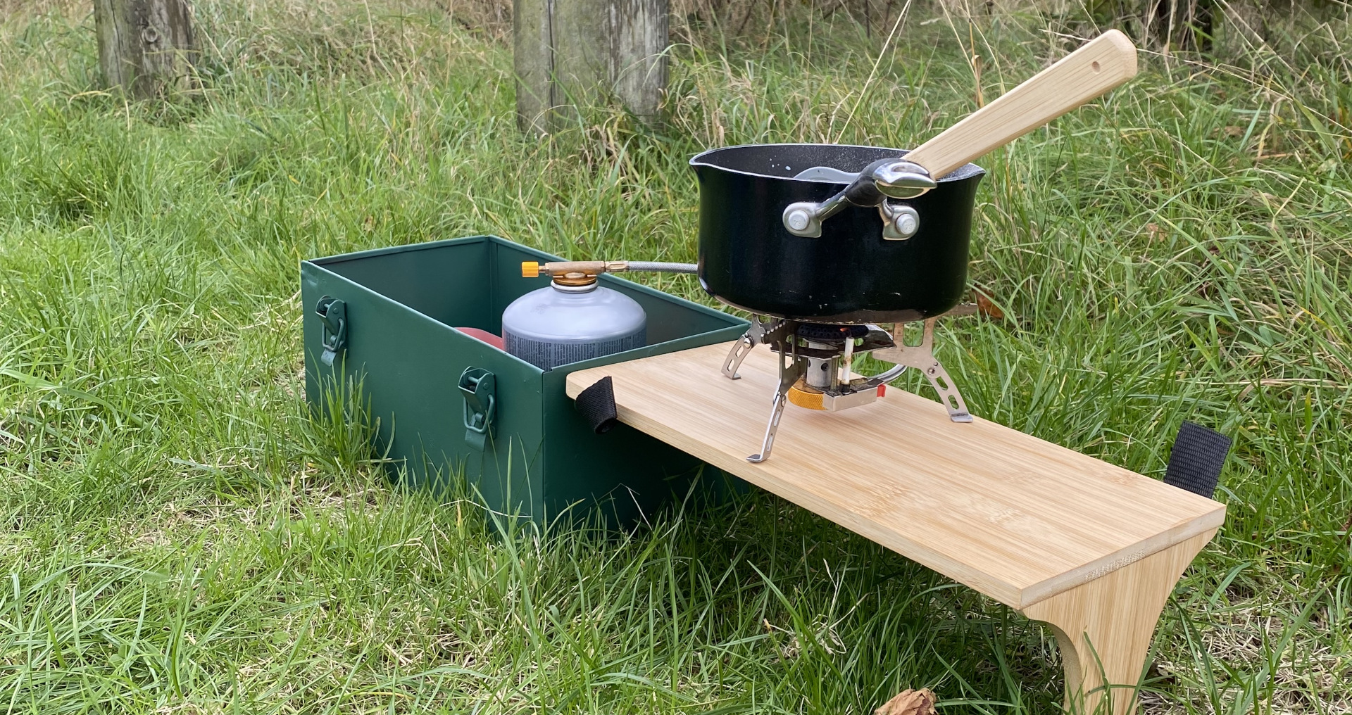 Cooking station for camping